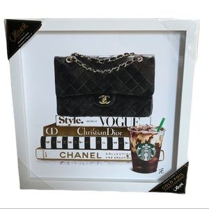 🆕 Oliver Gal Chanel Starbucks Vogue Dior Framed Fashion Glam Artwork